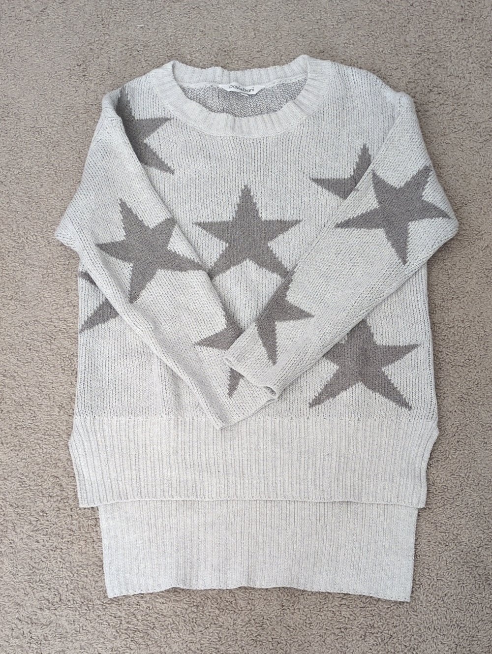 DAVI & DANI Gray Star Crewneck Sweater